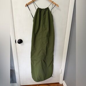 Olive Green Halter Adjustable Dress